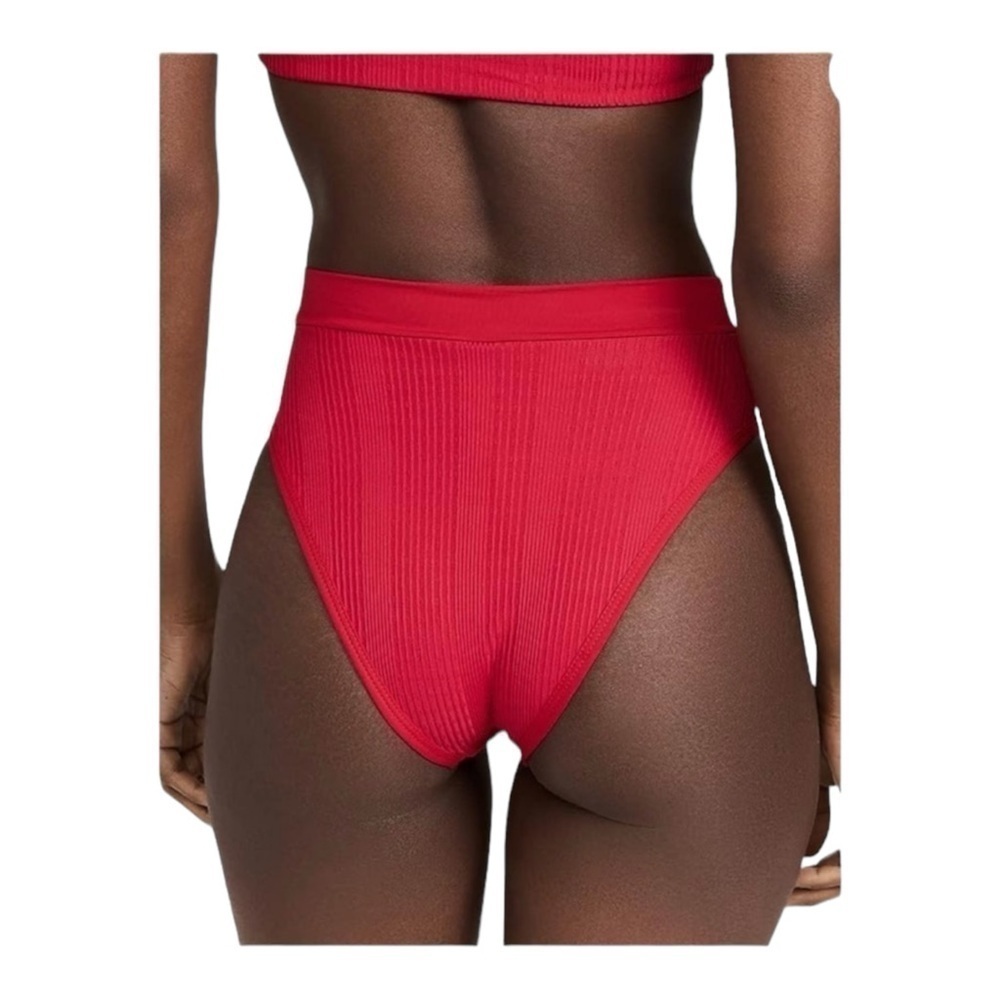 L*space Pointelle Frenchi Bikini Bottom Lipstick Red NWT - Picture 5 of 7